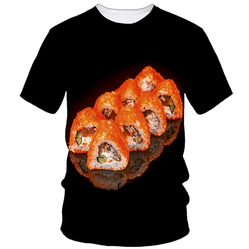 Новая черная футболка в стиле хип-хоп с принтом еды и суши, летняя мужская креативная трендовая повседневная футболка с коротким рукавом в стиле Харадзюку, удобная одежда
Новая черная футболка в стиле хип-хоп с принтом еды и суши, летняя мужская креативная трендовая повседневная футболка с коротким рукавом в стиле Харадзюку, удобная одежда
