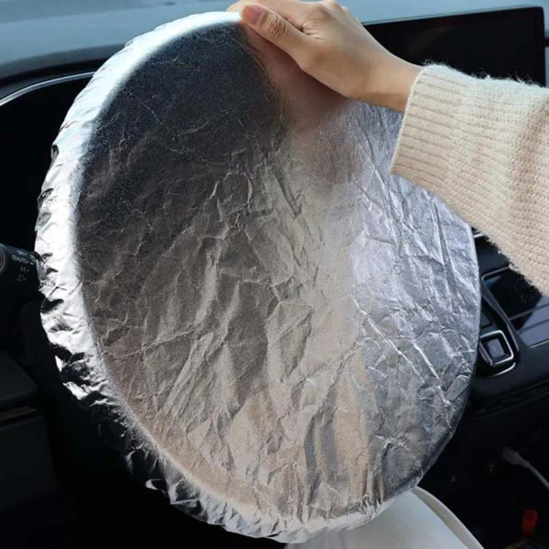Car Steering Wheel Sun Block Silver Coated Cloth Sun Shade Cover Auto Steering Wheel Sheath Sunscreen Insulation Accessories
Car Steering Wheel Sun Block Silver Coated Cloth Sun Shade Cover Auto Steering Wheel Sheath Sunscreen Insulation Accessories