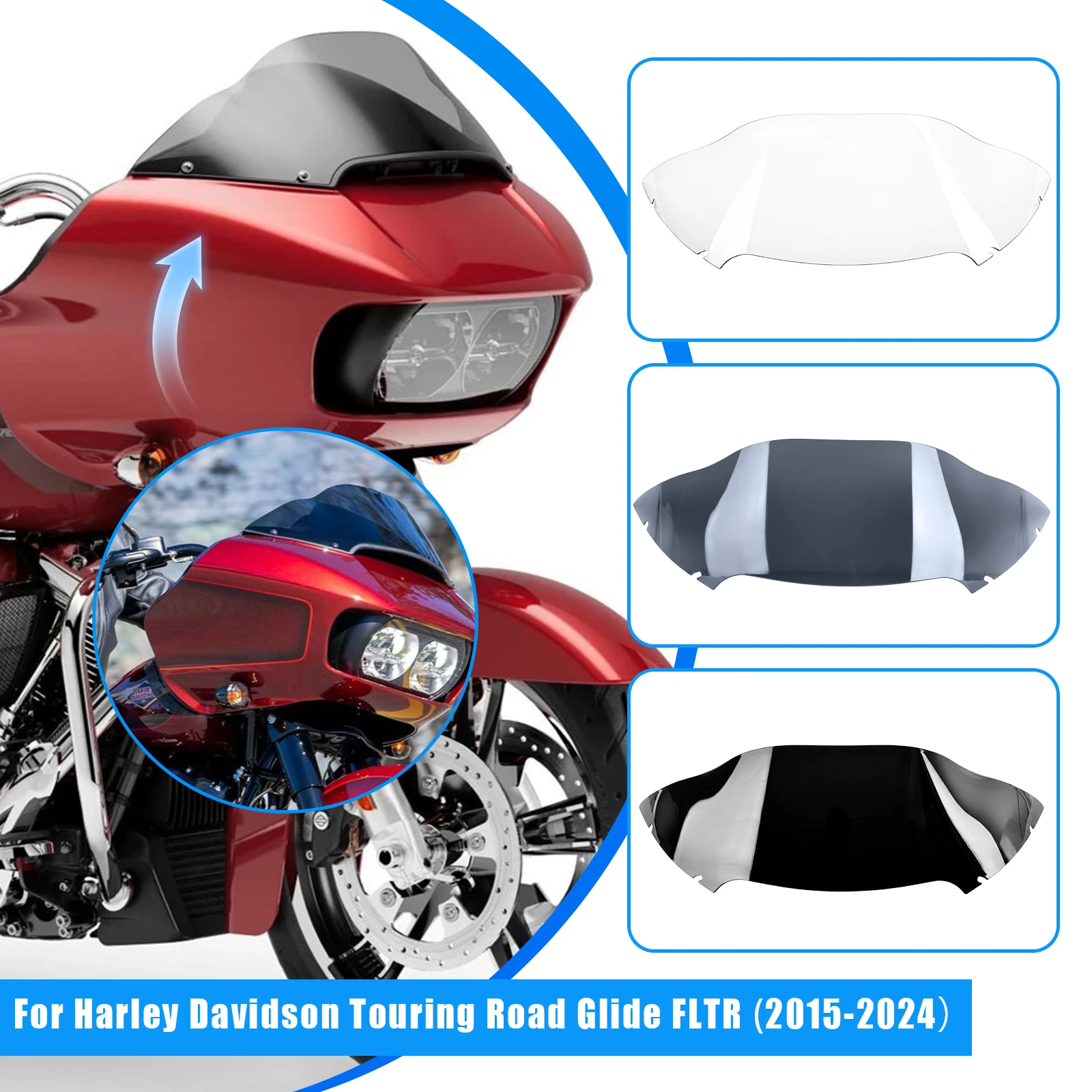 1Pcs 8 inch For Harley Touring Road Glide FLTR 2015-2024 8" Windshield Windscreen Wind Splitter Compatible Black Clear Smoke
1Pcs 8 inch For Harley Touring Road Glide FLTR 2015-2024 8" Windshield Windscreen Wind Splitter Compatible Black Clear Smoke