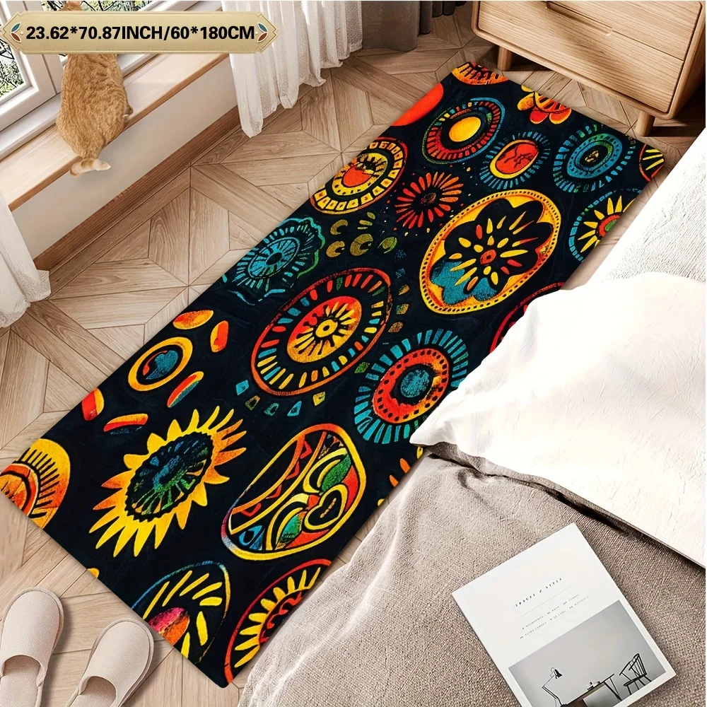Colorful Tribal Sun and Floral Themed Kitchen Mat, Non-Slip Washable Durable Runner Rug for Bathroom, Kitchen,Bedroom Home Decor
Colorful Tribal Sun and Floral Themed Kitchen Mat, Non-Slip Washable Durable Runner Rug for Bathroom, Kitchen,Bedroom Home Decor