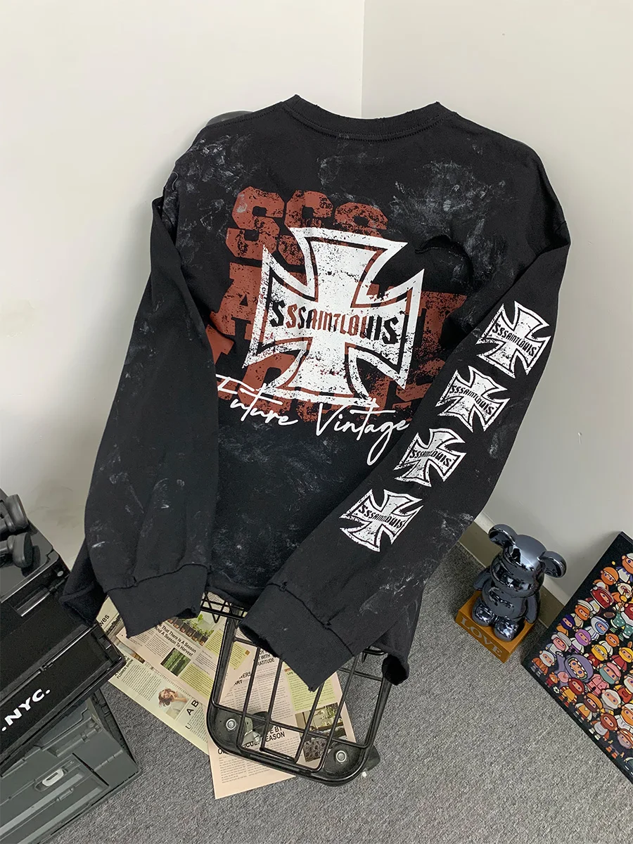 Sssaint Louis American Trendy Heavy Graffiti Cross Hole Dirty Street Loose Long Sleeve Men's T-shirt Cotton Breathable Casual...
Sssaint Louis American Trendy Heavy Graffiti Cross Hole Dirty Street Loose Long Sleeve Men's T-shirt Cotton Breathable Casual...