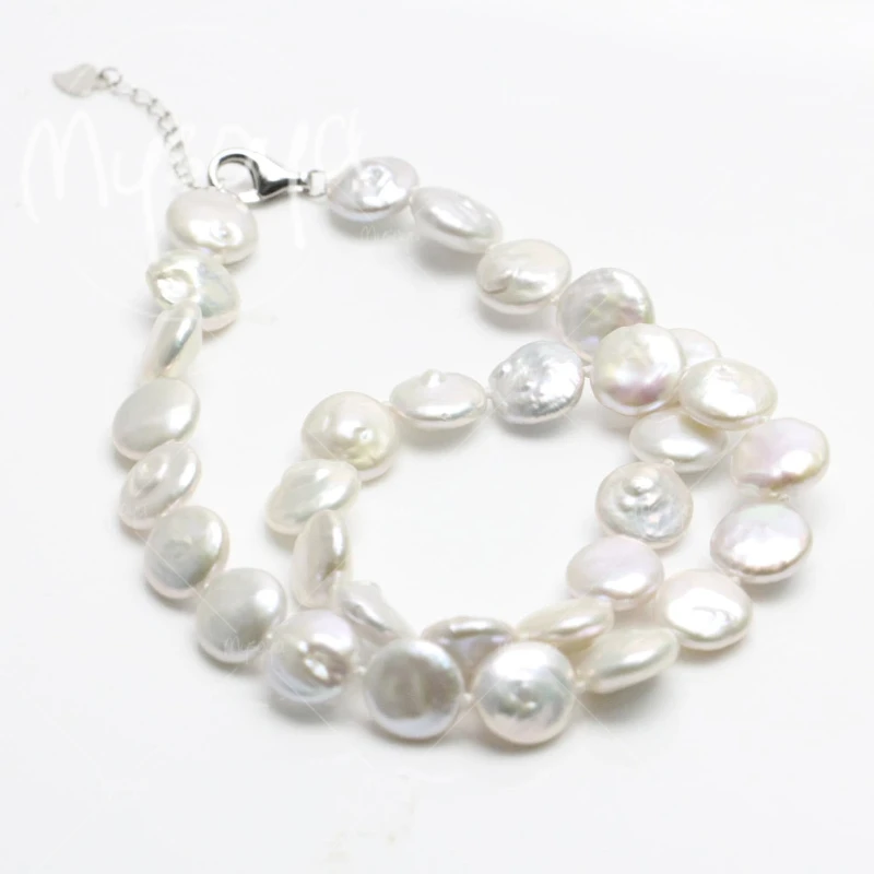 MYSOYA 11-12mm Large White Button Round Baroque Freshwater Pearl Necklace, for Birthday/Wedding/Mother's Day Gift A1032
MYSOYA 11-12mm Large White Button Round Baroque Freshwater Pearl Necklace, for Birthday/Wedding/Mother's Day Gift A1032