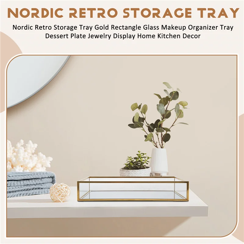 SEWS-Nordic Retro Storage Tray Gold Rectangle Glass Makeup Organizer Tray Dessert Plate Jewelry Display Home Kitchen Decor
SEWS-Nordic Retro Storage Tray Gold Rectangle Glass Makeup Organizer Tray Dessert Plate Jewelry Display Home Kitchen Decor