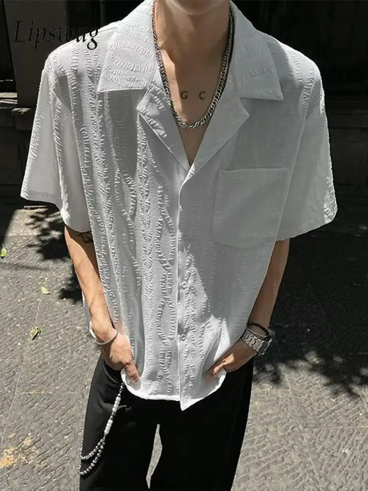 2025 Summer Vacation Casual Shirts Mens Short Sleeve Button-up Turn Down Collar Shirt For Men Daily Leisure Jacquard Cardigans
2025 Summer Vacation Casual Shirts Mens Short Sleeve Button-up Turn Down Collar Shirt For Men Daily Leisure Jacquard Cardigans