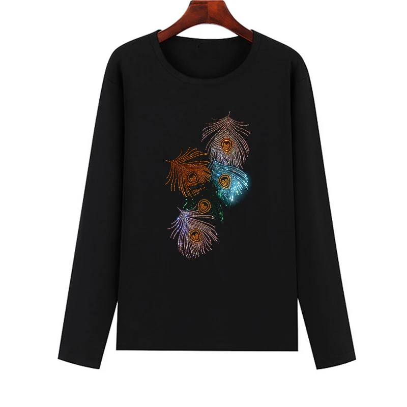 Popular color diamond women's T-shirts spring and autumn long-sleeved casual print diamond women's T-shirts
Popular color diamond women's T-shirts spring and autumn long-sleeved casual print diamond women's T-shirts