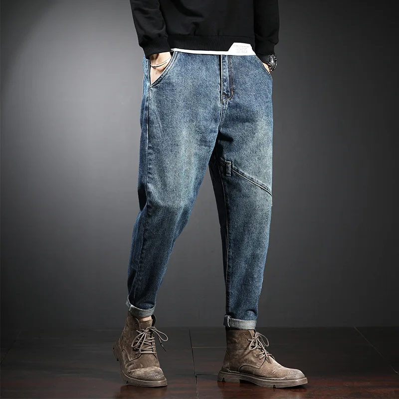 Summer Pop Men's Loose Jeans Fashion Simple Solid Color Jeans Straight Ankle-Length Pants Cotton High Quality Denim Pants
Summer Pop Men's Loose Jeans Fashion Simple Solid Color Jeans Straight Ankle-Length Pants Cotton High Quality Denim Pants