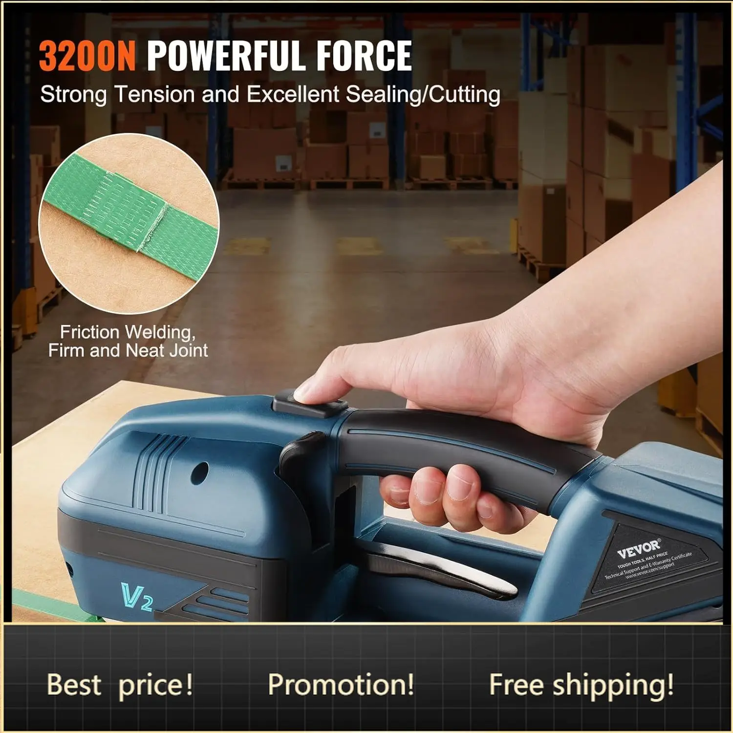Electric Strapping Machine, for 0.35"-0.63" PP PET Straps, Portable Electric Banding Tool with Digital Display, 2 x 4000mAh Batt
Electric Strapping Machine, for 0.35"-0.63" PP PET Straps, Portable Electric Banding Tool with Digital Display, 2 x 4000mAh Batt