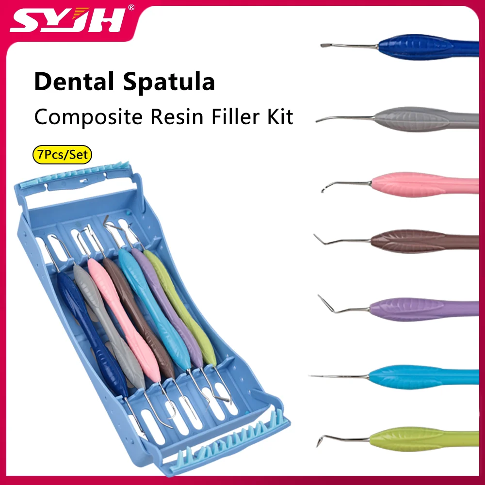 7Pcs Dental Resin Spatula Kit Silicone Handle Composite Filling Tool with Sterilization Box Autoclavable Aesthetic Restoration
7Pcs Dental Resin Spatula Kit Silicone Handle Composite Filling Tool with Sterilization Box Autoclavable Aesthetic Restoration