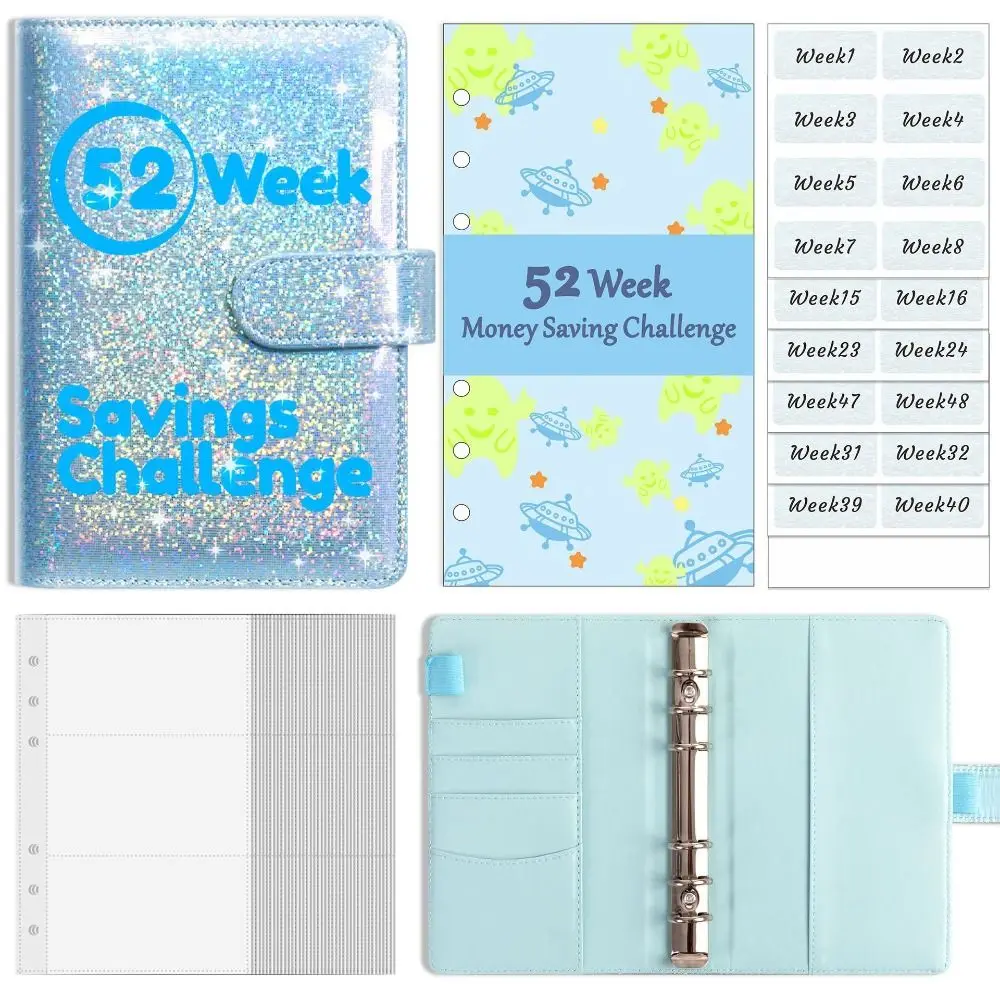 A6 Savings Challenge Binder with Magnetic Buckle Imitation Leather 52 Weeks Envelope Binder Colorful Reusable
A6 Savings Challenge Binder with Magnetic Buckle Imitation Leather 52 Weeks Envelope Binder Colorful Reusable