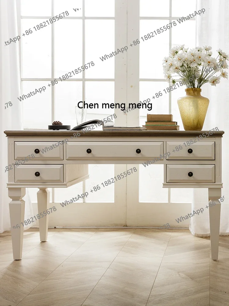 American solid wood desk office computer desk writing desk small apartment Mediterranean light luxury furniture
American solid wood desk office computer desk writing desk small apartment Mediterranean light luxury furniture