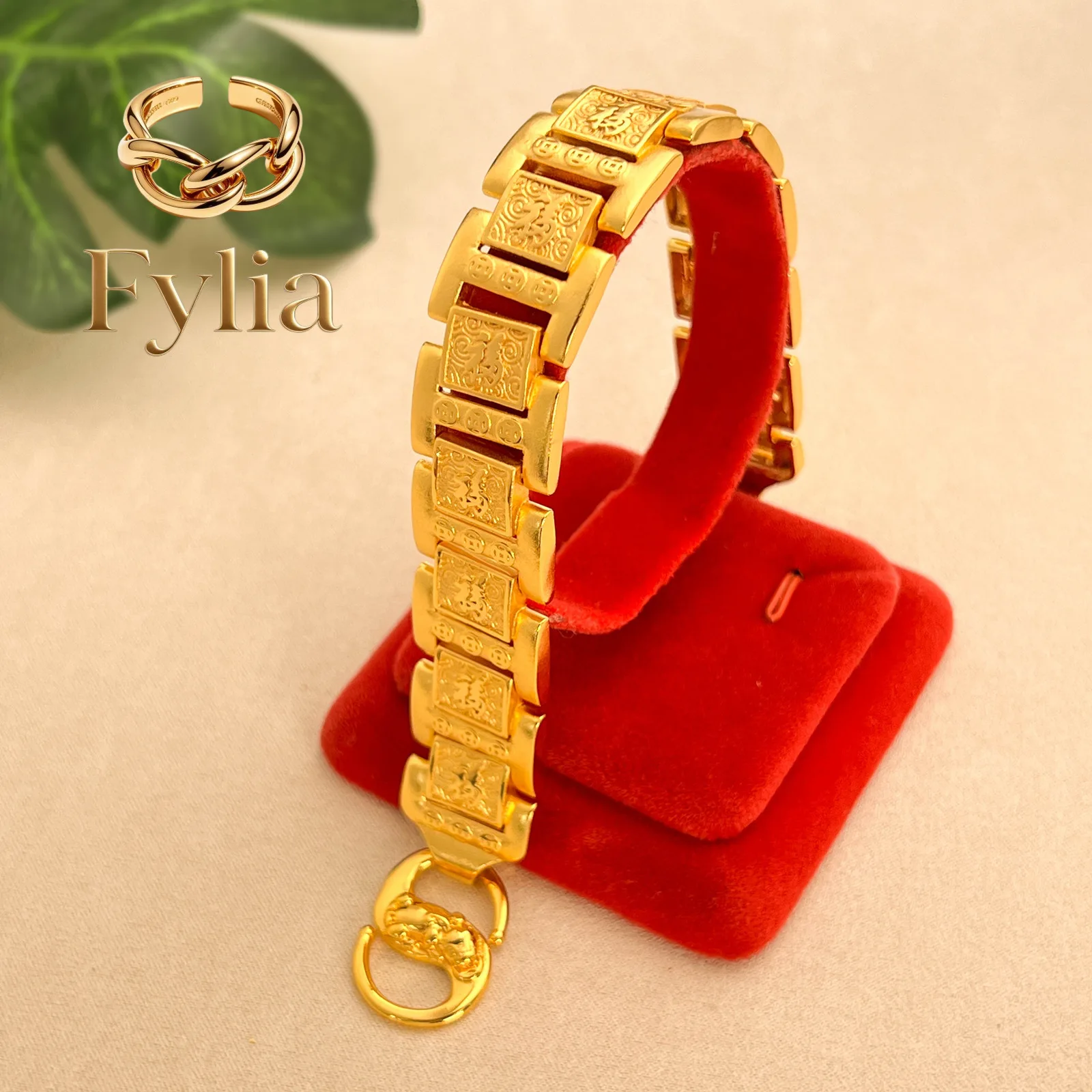 Fylia Jewelry Luxurious exquisite 9999 24K real gold money bracelet fashion watch chain domineering Chinese style trendy men's
Fylia Jewelry Luxurious exquisite 9999 24K real gold money bracelet fashion watch chain domineering Chinese style trendy men's