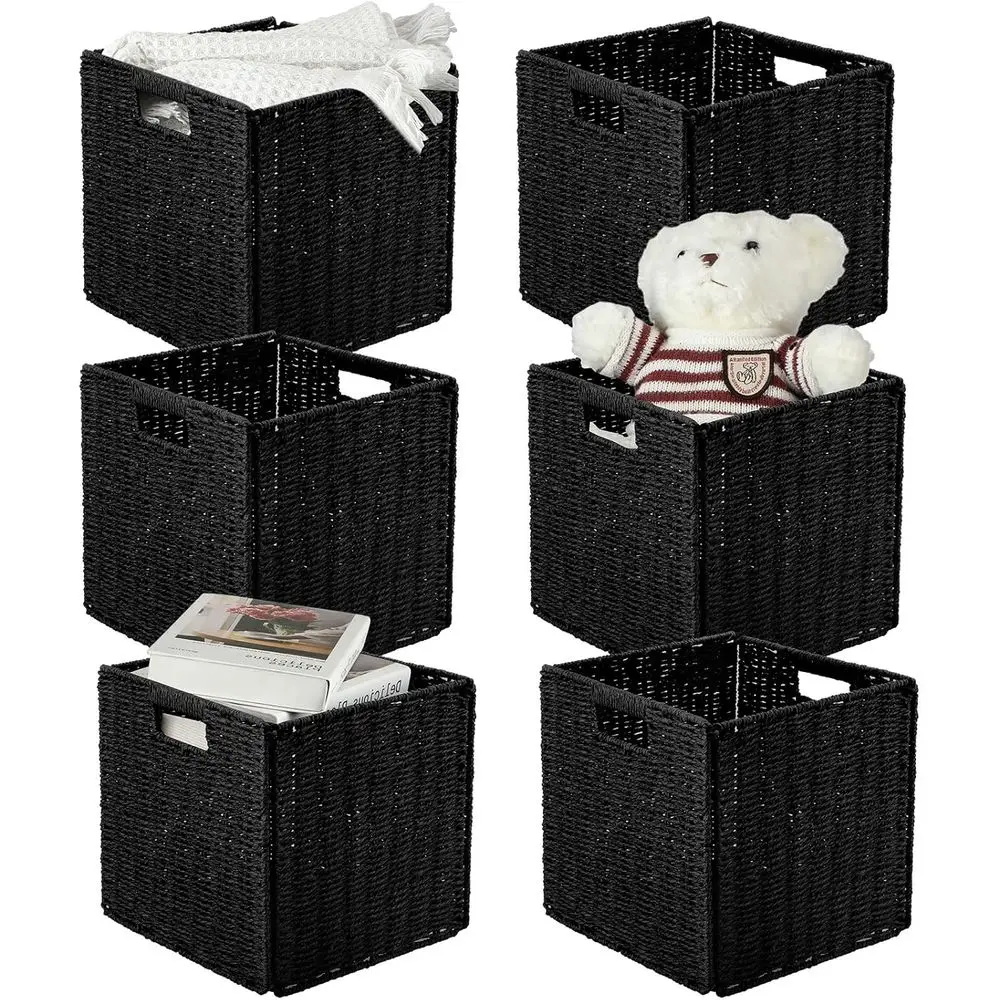 Set of 6 Large 11 Wicker Storage Cubes - Versatile Handwoven Baskets for Home Organization
Set of 6 Large 11 Wicker Storage Cubes - Versatile Handwoven Baskets for Home Organization