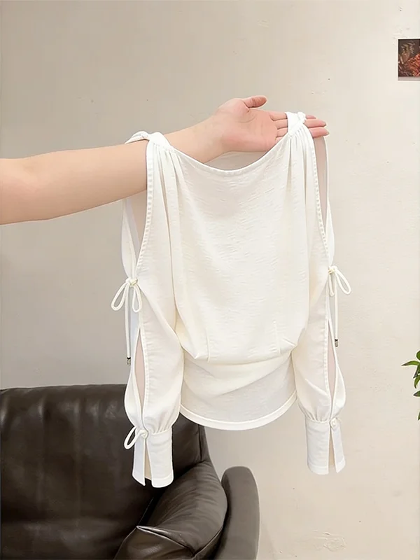 Elegant Summer 2026 Women's Shirt Shoulder Bared Luxury Feel Long Sleeve Commute Style Korean Fashion Waist Cinched Pure Color
Elegant Summer 2026 Women's Shirt Shoulder Bared Luxury Feel Long Sleeve Commute Style Korean Fashion Waist Cinched Pure Color