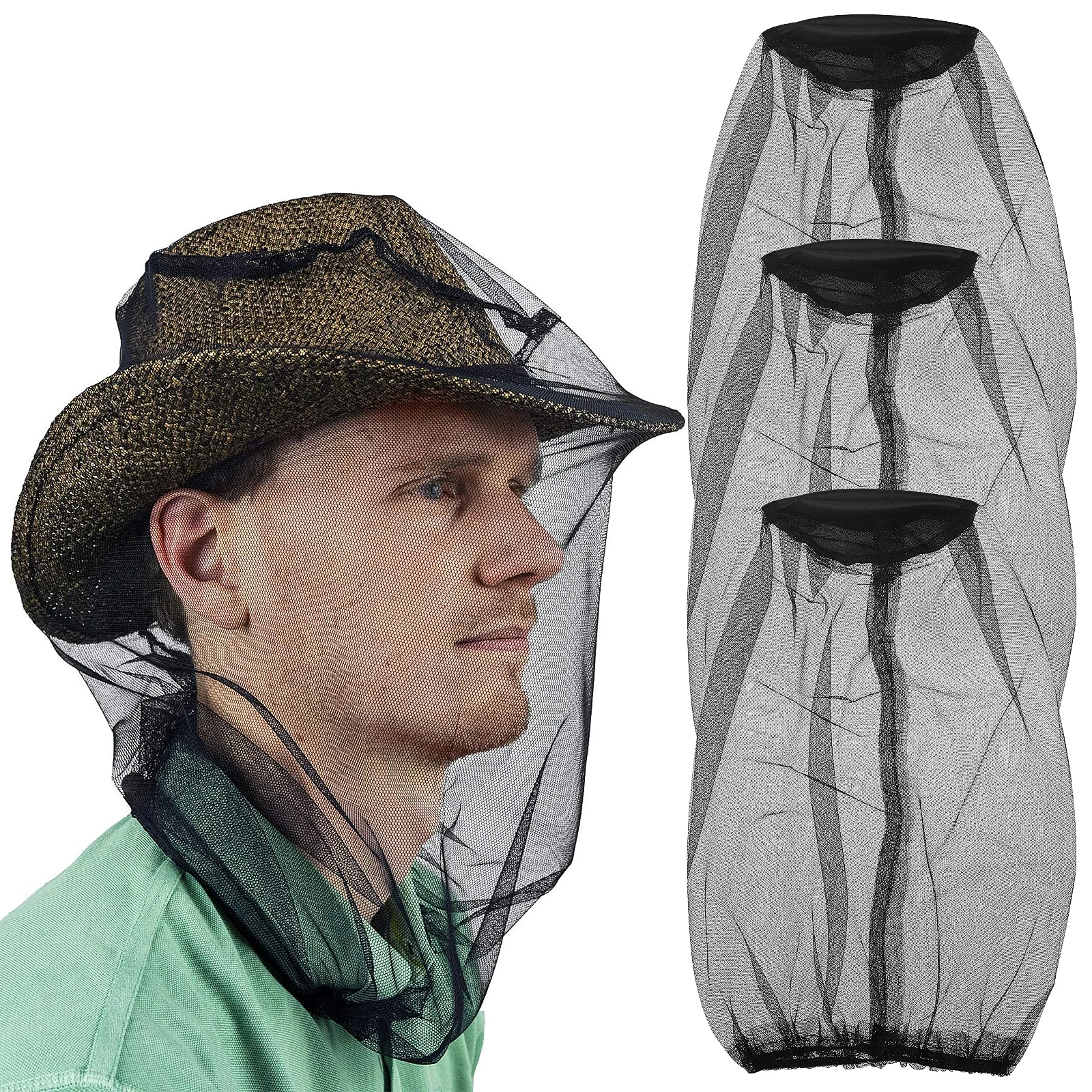 3 Pcs Anti Face Netting Insect Mosquito Hat Head Netting Fine Mesh Durable Reusable Camping Fishing Gardening Nets
3 Pcs Anti Face Netting Insect Mosquito Hat Head Netting Fine Mesh Durable Reusable Camping Fishing Gardening Nets