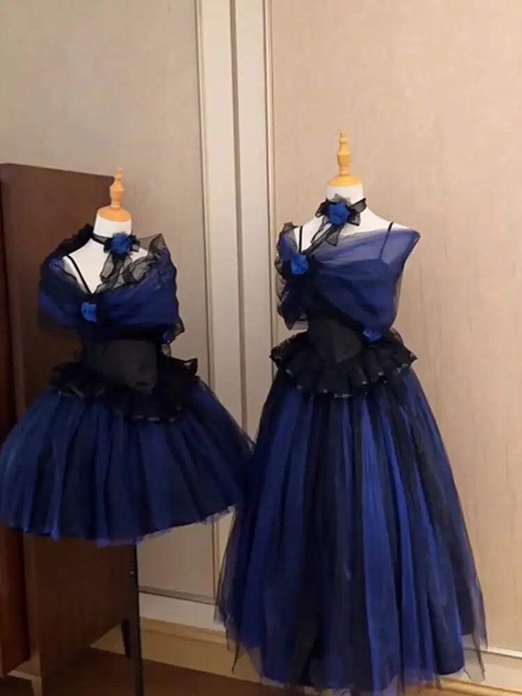 Elegant Big Lady Black and Blue Gauze Dress Lolita Adult Ceremony
Elegant Big Lady Black and Blue Gauze Dress Lolita Adult Ceremony