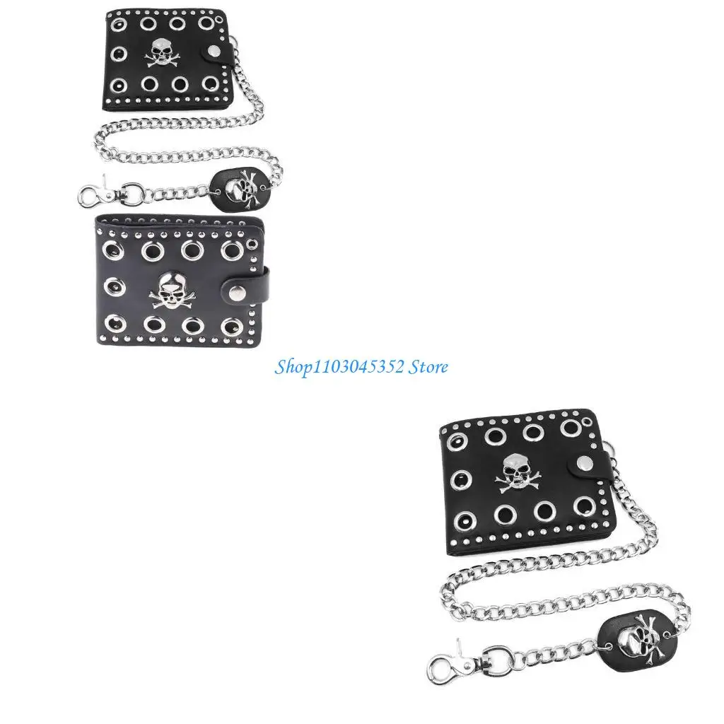 Leather Cool Punk Gothic Western Skull Clutch Purse Wallets With Chain For Men
Leather Cool Punk Gothic Western Skull Clutch Purse Wallets With Chain For Men