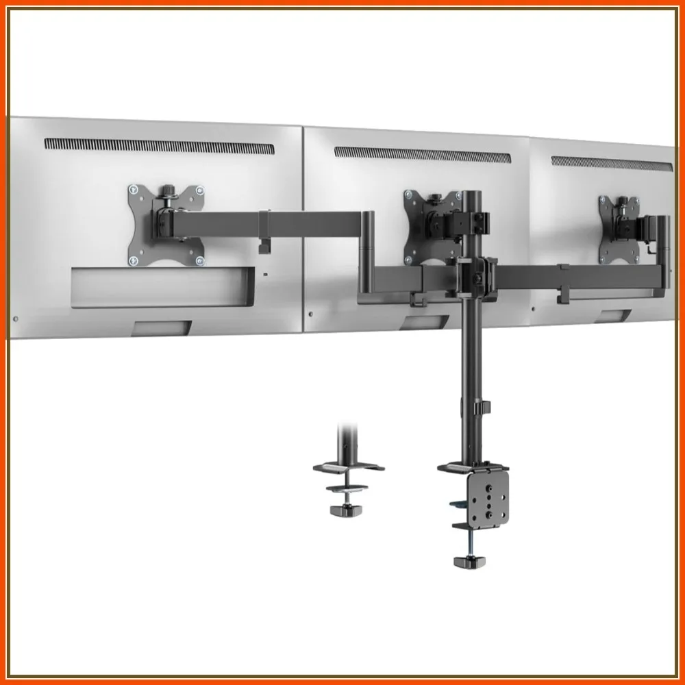 Triple Monitor Mount for 13-27 inch Screens, Fully Adjustable Desk Stand with Cable Management, 22 lbs per Arm, VESA 75/100mm
Triple Monitor Mount for 13-27 inch Screens, Fully Adjustable Desk Stand with Cable Management, 22 lbs per Arm, VESA 75/100mm