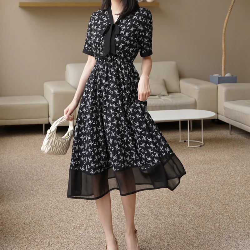 2024 Summer Dresses Woman Loose Plus Size Lady Vestido Patchwork Chiffon Female Robe Elastic Waist Black Dress Clothing KE1115
2024 Summer Dresses Woman Loose Plus Size Lady Vestido Patchwork Chiffon Female Robe Elastic Waist Black Dress Clothing KE1115