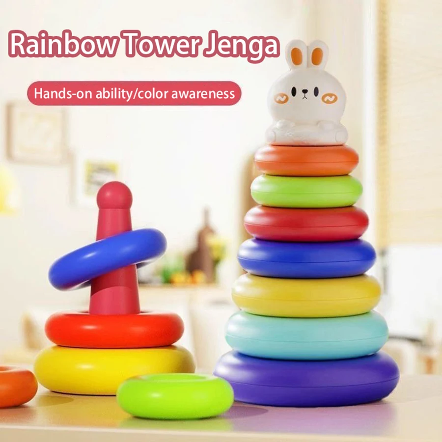 Montessori children's educational early education rainbow ring toys, rainbow educational toys, baby development toys
Montessori children's educational early education rainbow ring toys, rainbow educational toys, baby development toys