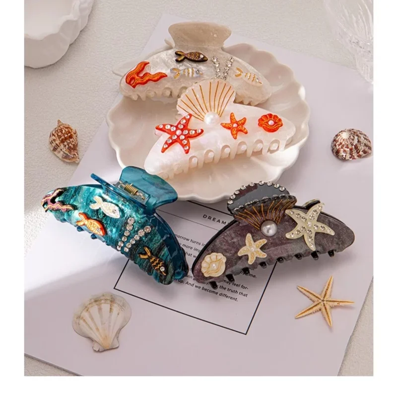 Ocean Starfish Series Collection Hair Claw Colorful Fish Seaweed Starfish Crab Hair Clip Shark Clip for Woman Hair Accessory
Ocean Starfish Series Collection Hair Claw Colorful Fish Seaweed Starfish Crab Hair Clip Shark Clip for Woman Hair Accessory