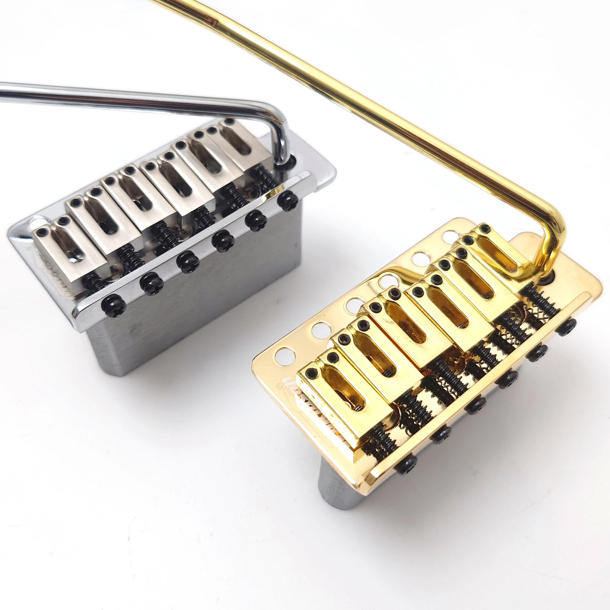 Guitar Tremolo Bridge WOV02 Chrome and Gold for American Vintage ST Electric Guitar
Guitar Tremolo Bridge WOV02 Chrome and Gold for American Vintage ST Electric Guitar