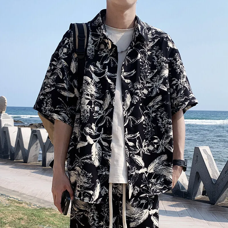Summer Short Sleeved Shirt Men Printed Casual Shirt Men Streetwear Loose Ice Silk Shirt Mens Hawaiian Shirts Large Size 5XL
Summer Short Sleeved Shirt Men Printed Casual Shirt Men Streetwear Loose Ice Silk Shirt Mens Hawaiian Shirts Large Size 5XL