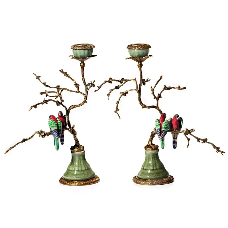 European American Style Painted Ceramic Bird Branch Candlestick Crafts Luxury Ceramic Decorative Candle Holder
European American Style Painted Ceramic Bird Branch Candlestick Crafts Luxury Ceramic Decorative Candle Holder