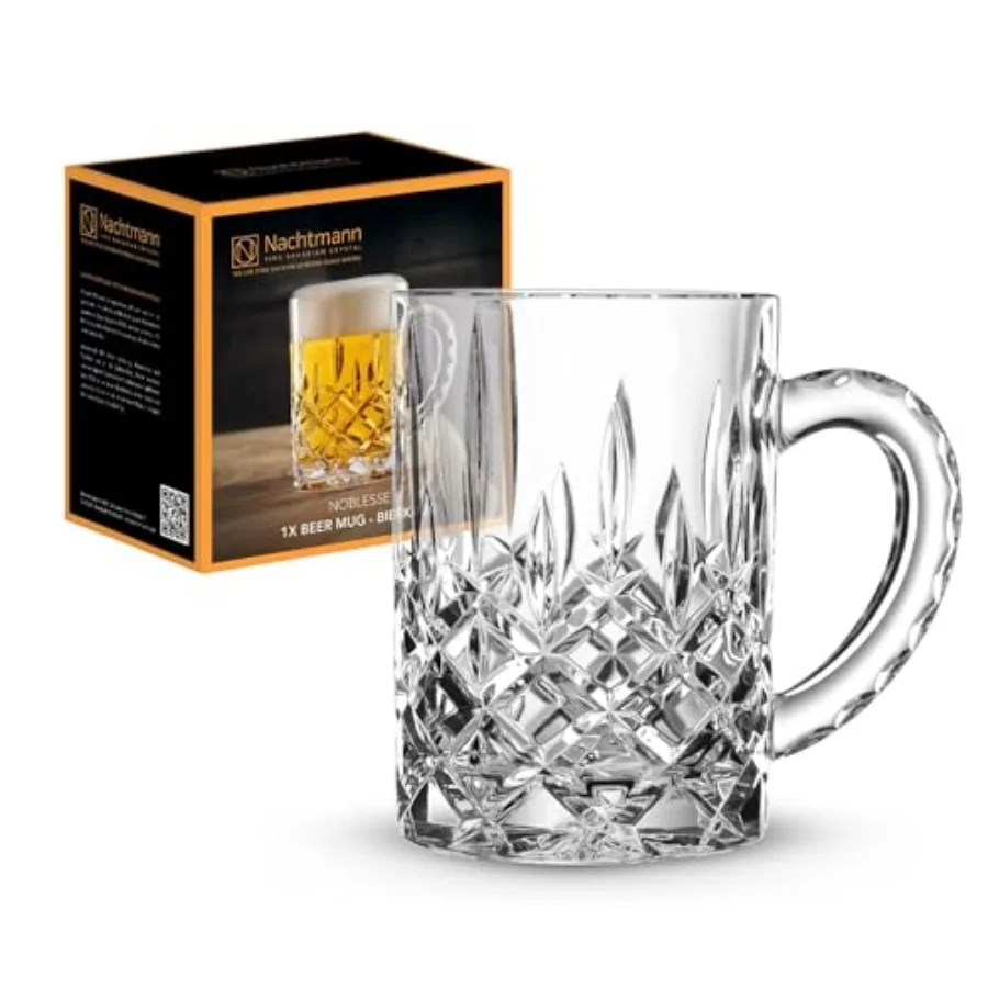 Noblesse Collection Beer Mug with Handle - 21.2oz Clear Crystal Glass Elegant Big Drinking Cup for Beer Lovers Home Bar Accesso
Noblesse Collection Beer Mug with Handle - 21.2oz Clear Crystal Glass Elegant Big Drinking Cup for Beer Lovers Home Bar Accesso