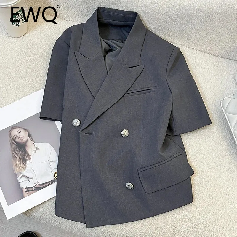 Женский офисный двубортный Блейзер EWQ, черный однотонный блейзер с отложным воротником и коротким рукавом, летний топ, новинка 2024, 27X483
Женский офисный двубортный Блейзер EWQ, черный однотонный блейзер с отложным воротником и коротким рукавом, летний топ, новинка 2024, 27X483
