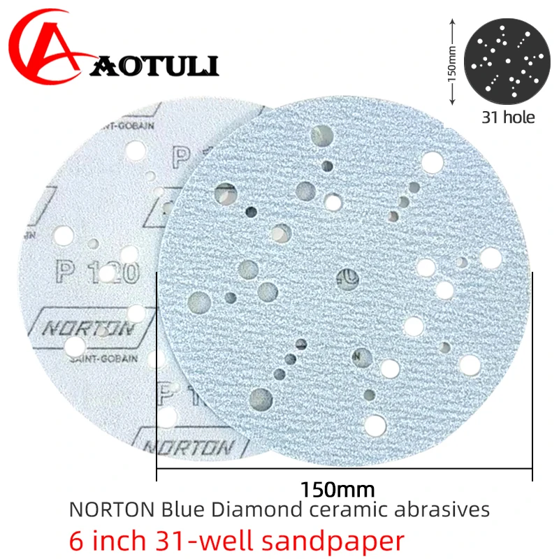 NORTON Grinding Disc Sanding disc Diamond Sandpaper 150mm 31 Hole Dry Sandpaper 6inch Flocking Round Sandpaper Polishing Tools
NORTON Grinding Disc Sanding disc Diamond Sandpaper 150mm 31 Hole Dry Sandpaper 6inch Flocking Round Sandpaper Polishing Tools