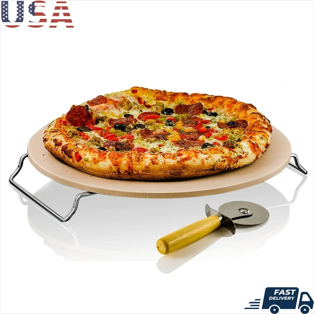 Ceramic Pizza Stone Set 13 Inch with Cutter Wheel Metal Handle Shock Resistant Ovens Baking Bread Biscuits Cookies Pizza
Ceramic Pizza Stone Set 13 Inch with Cutter Wheel Metal Handle Shock Resistant Ovens Baking Bread Biscuits Cookies Pizza