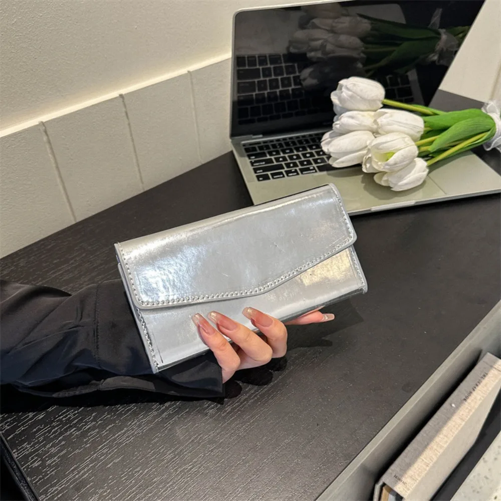 Luxury Pu Leather Envelope Evening Bag Functional Shiny Triple Flod Long Wallet Korean Style Purses Messenger Cluth Bag Women
Luxury Pu Leather Envelope Evening Bag Functional Shiny Triple Flod Long Wallet Korean Style Purses Messenger Cluth Bag Women