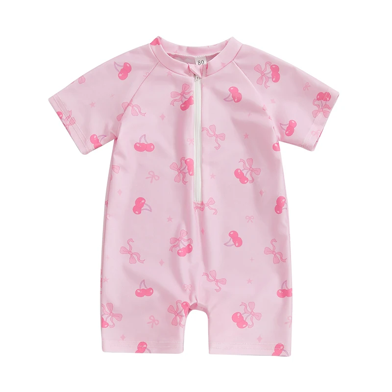 Toddler Girl Rash Guard Swimsuit Cherry Bow Print Zipper Short Sleeve Zip Up Bathing Suit
Toddler Girl Rash Guard Swimsuit Cherry Bow Print Zipper Short Sleeve Zip Up Bathing Suit
