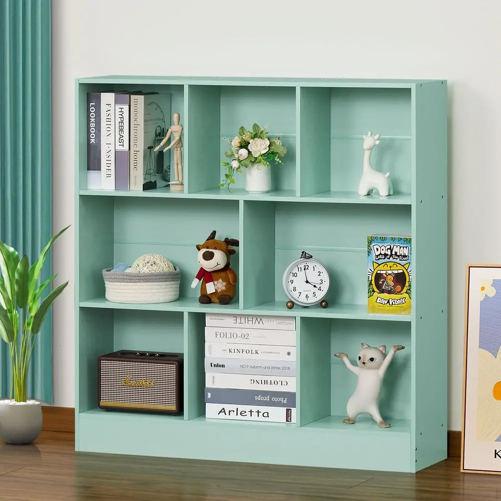 8 Cube Bookshelf with Base,3 Tier Modern MintGreen Kids Bookcase,Standing Wide Bookshelves Storage Organizer Toy Shelf,Wood Dis
8 Cube Bookshelf with Base,3 Tier Modern MintGreen Kids Bookcase,Standing Wide Bookshelves Storage Organizer Toy Shelf,Wood Dis