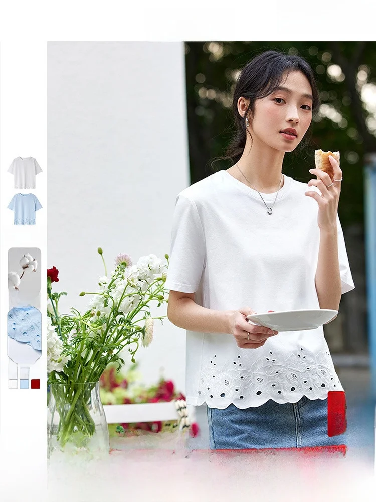 Vimly Faion ort Sve вышитая ажурная дизайнерская круглая футболка Ne женская повседневная футболка весна-лето Новое поступление
Vimly Faion ort Sve вышитая ажурная дизайнерская круглая футболка Ne женская повседневная футболка весна-лето Новое поступление