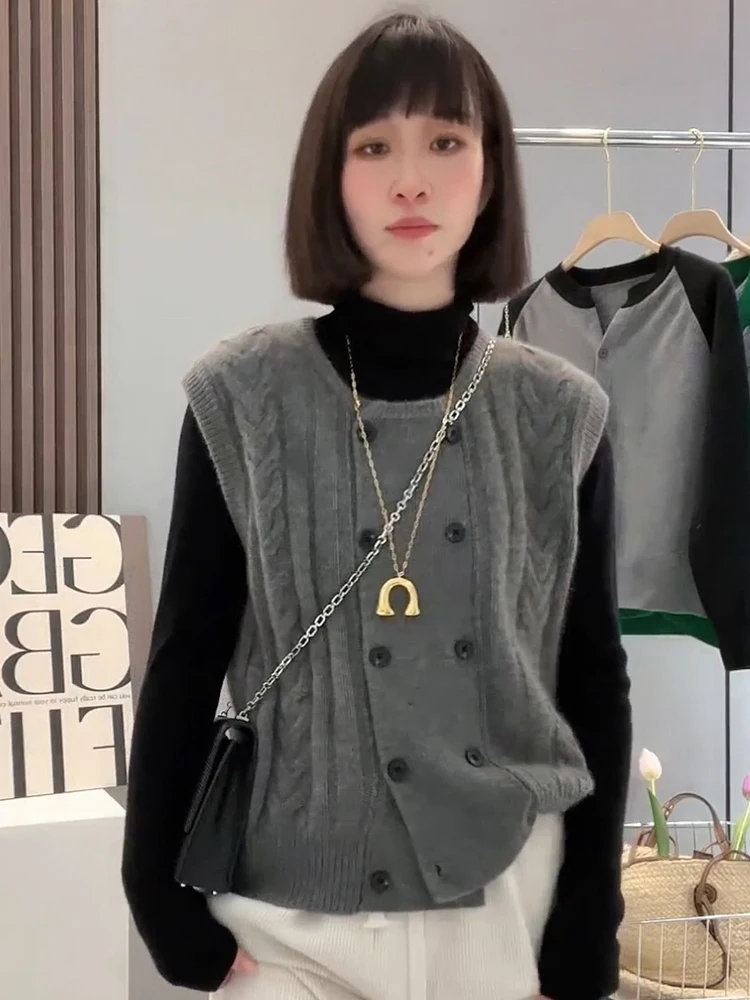 Ele Double-Buttoned Double-Breasted Camere Sweater round Ne Long Sve Women's Base Layer Knitted Sweater Autumn Win...
Ele Double-Buttoned Double-Breasted Camere Sweater round Ne Long Sve Women's Base Layer Knitted Sweater Autumn Win...