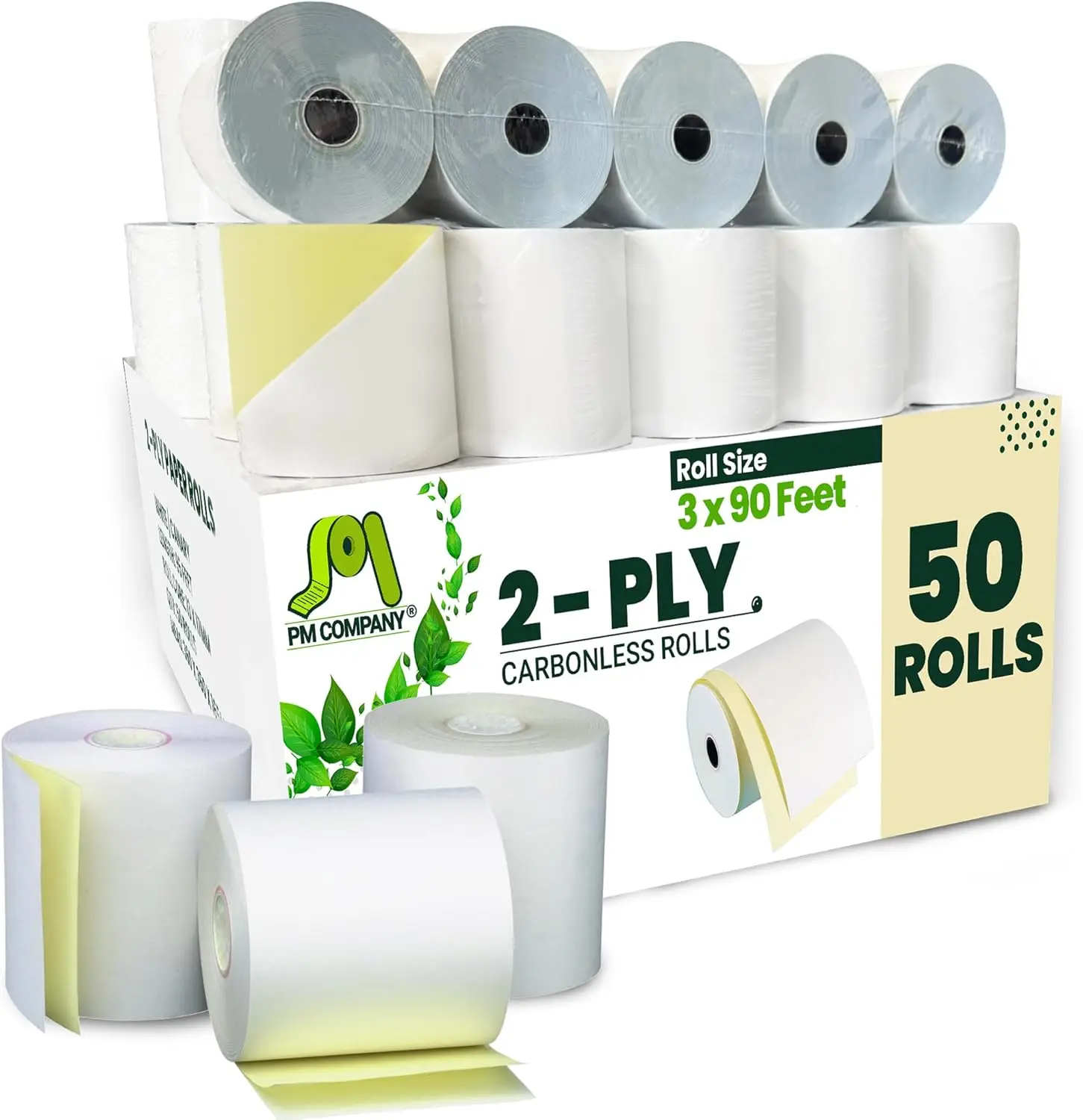 2 Ply POS Cash Register Rolls, 3" x 90' White/Canary Carbonless, 50 Rolls per Carton
2 Ply POS Cash Register Rolls, 3" x 90' White/Canary Carbonless, 50 Rolls per Carton