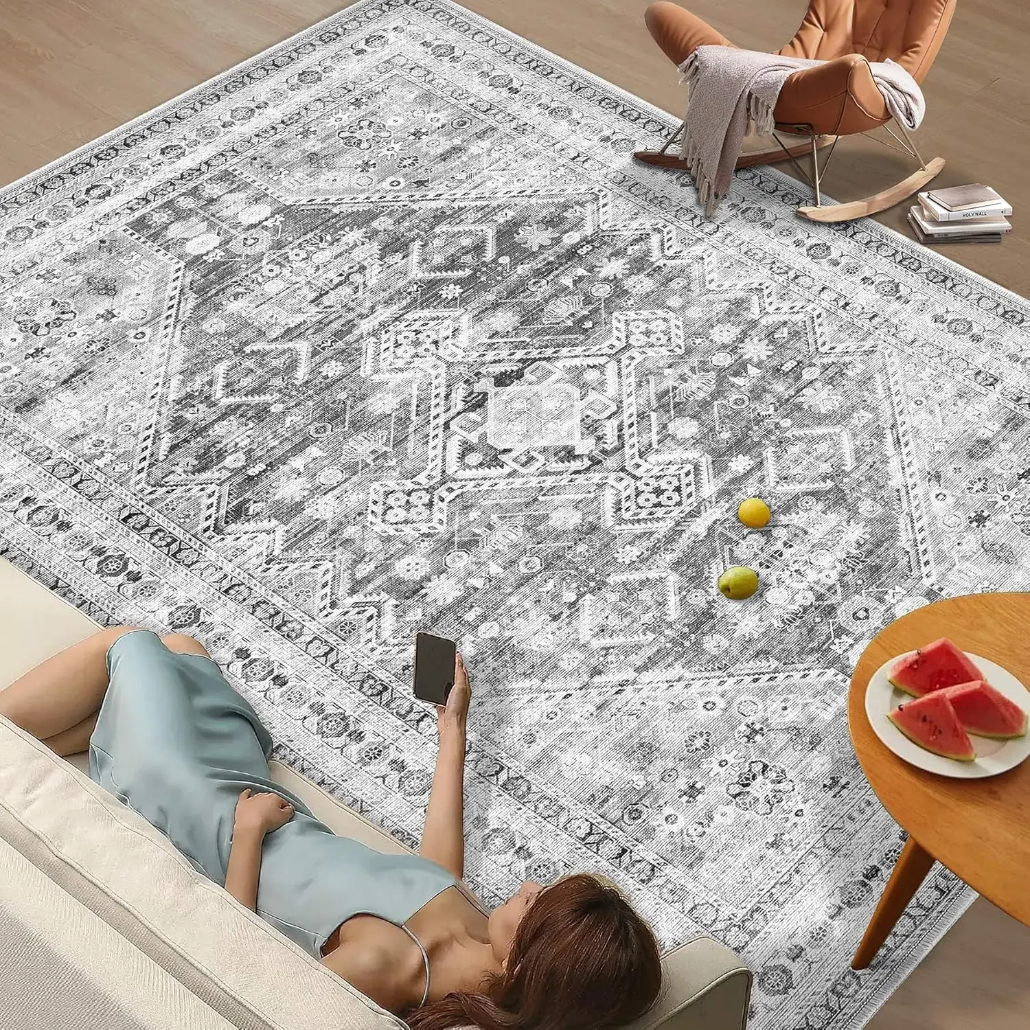 Area Rug Vintage 6X9 Living Room Rugs: Washable Chenille Print Rug, Traditional Oriental Medallion Rug, Non Slip Boho Carpet
Area Rug Vintage 6X9 Living Room Rugs: Washable Chenille Print Rug, Traditional Oriental Medallion Rug, Non Slip Boho Carpet