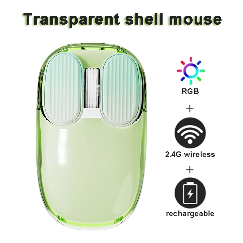 RGB 2.4G Wireless Mouse Transparent Shell Rechargeable Portable Mause 1600DPI Adjustable Office Mice for Desktop Laptop PC
RGB 2.4G Wireless Mouse Transparent Shell Rechargeable Portable Mause 1600DPI Adjustable Office Mice for Desktop Laptop PC