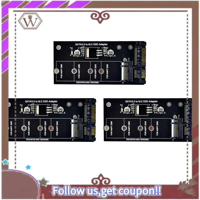 Latest 3X M2 NGFF SSD To SATA 3.0 2.5&Rdquo, M.2 SSD Adapter Converter Riser Card For PC Laptop Add On Card Up To 6Gps
Latest 3X M2 NGFF SSD To SATA 3.0 2.5&Rdquo, M.2 SSD Adapter Converter Riser Card For PC Laptop Add On Card Up To 6Gps
