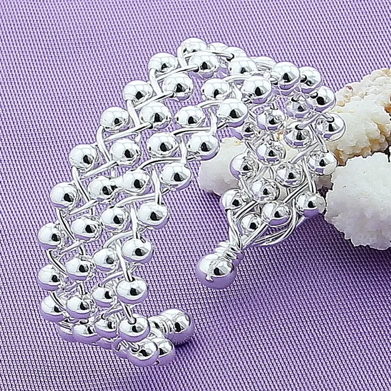 Fashion Jewelry Grape Beads Cuff Bracelet for Women Wedding Engagement Gift - 925 Sterling Silver Bangles
Fashion Jewelry Grape Beads Cuff Bracelet for Women Wedding Engagement Gift - 925 Sterling Silver Bangles