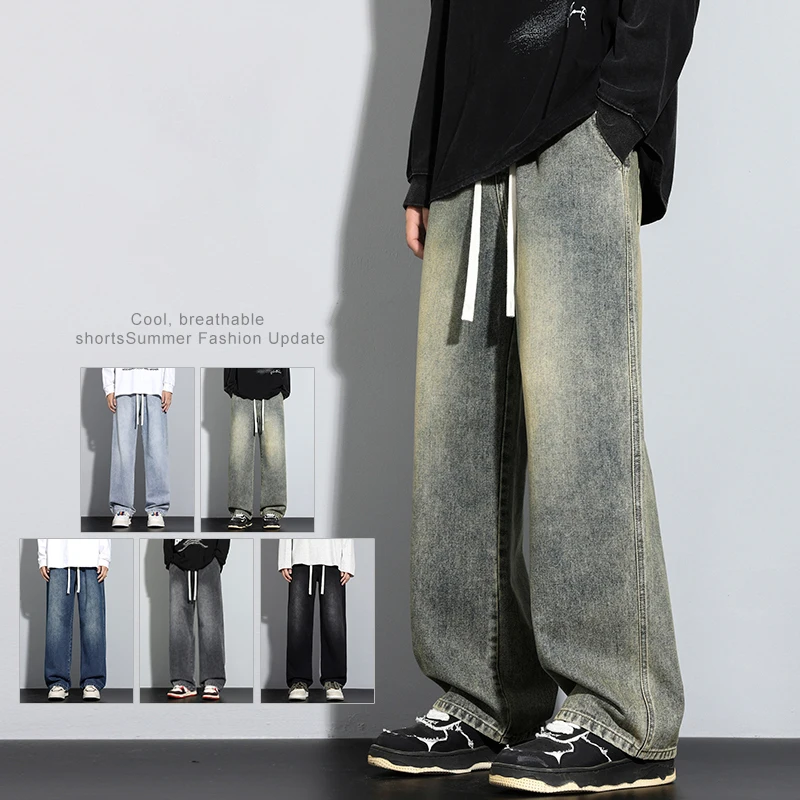 5 Colors Men's Fashion Vintage Jeans Korean High Street Classic Solid Color Denim Trousers Baggy Straight Comfortable Male Pants
5 Colors Men's Fashion Vintage Jeans Korean High Street Classic Solid Color Denim Trousers Baggy Straight Comfortable Male Pants