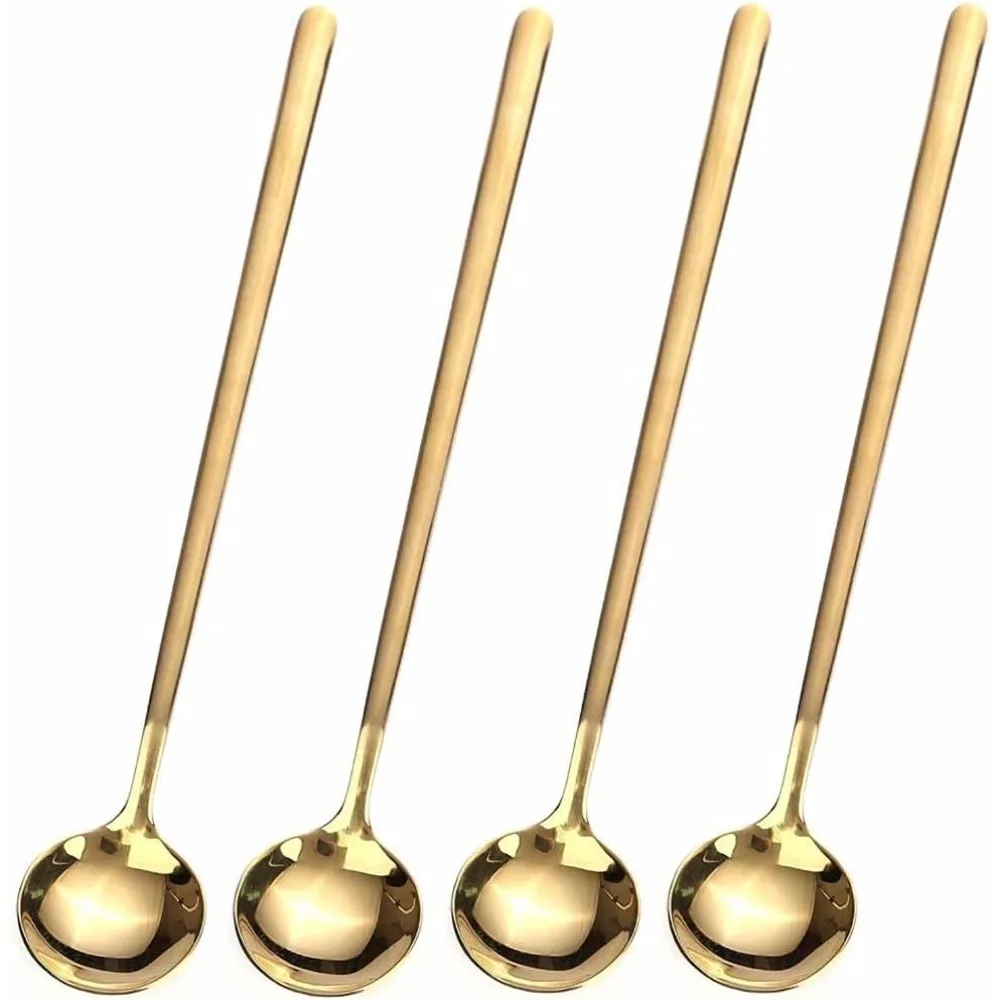 US Shipping 6.7 Inches Long Handle Stainless Steel Spoons Set of 4 for Coffee Tea Espresso Stirring Gold
US Shipping 6.7 Inches Long Handle Stainless Steel Spoons Set of 4 for Coffee Tea Espresso Stirring Gold
