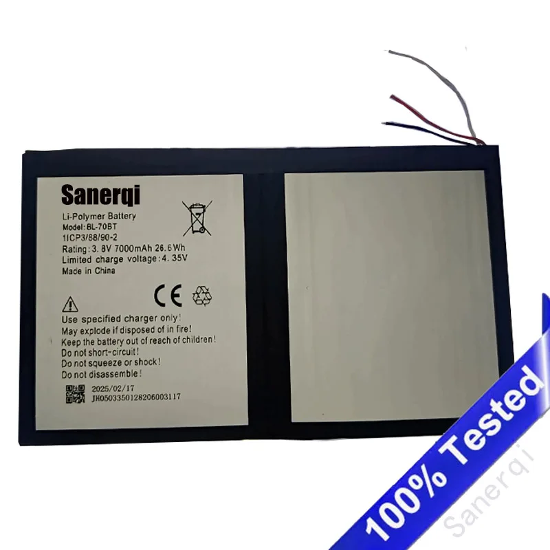 For TECNO infinix Itel BL-70BT 7000mAh Tablet Battery
For TECNO infinix Itel BL-70BT 7000mAh Tablet Battery
