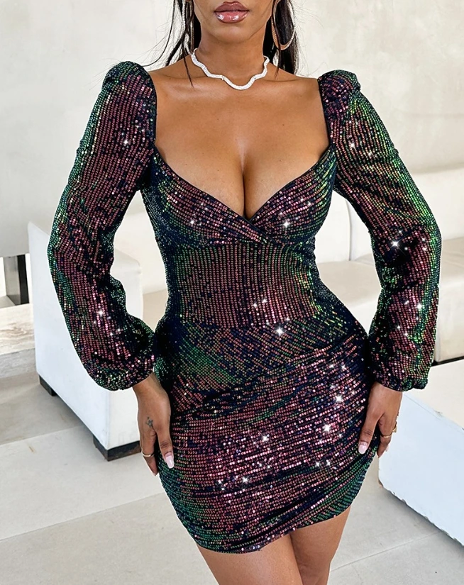 Elegant Evening Party Dresses for Women Sexy Glitter Puffed Sleeve Sequins Dress 2023 Autumn Winter Spring New Fashion Casual
Elegant Evening Party Dresses for Women Sexy Glitter Puffed Sleeve Sequins Dress 2023 Autumn Winter Spring New Fashion Casual