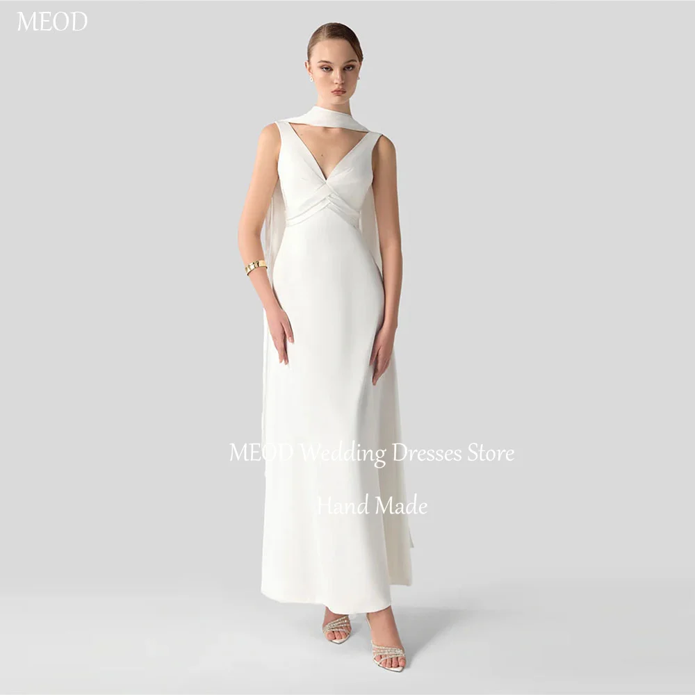 MEOD Formal Satin Wedding Dresses Bride V Neck Sleeveless Modern Prom Gowns Ankle Length A Line Vestidos De Novia Customized
MEOD Formal Satin Wedding Dresses Bride V Neck Sleeveless Modern Prom Gowns Ankle Length A Line Vestidos De Novia Customized