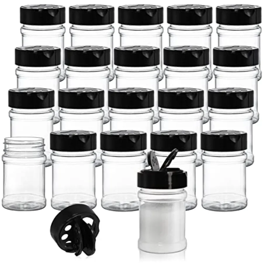 20 Pack Plastic Spice Jars Bottles, 5 Oz PET Spice Containers BPA Free with Black Cap, Empty Seasoning Jars Glitter Storage Con
20 Pack Plastic Spice Jars Bottles, 5 Oz PET Spice Containers BPA Free with Black Cap, Empty Seasoning Jars Glitter Storage Con