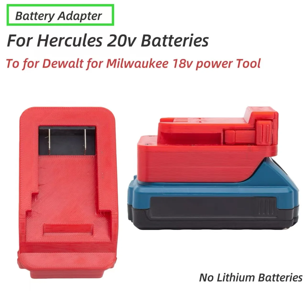Battery Adapter For Hercules 20v Li-ion Battery Convert To For Milwaukee 18v and for Dewalt 20V Power tool
Battery Adapter For Hercules 20v Li-ion Battery Convert To For Milwaukee 18v and for Dewalt 20V Power tool