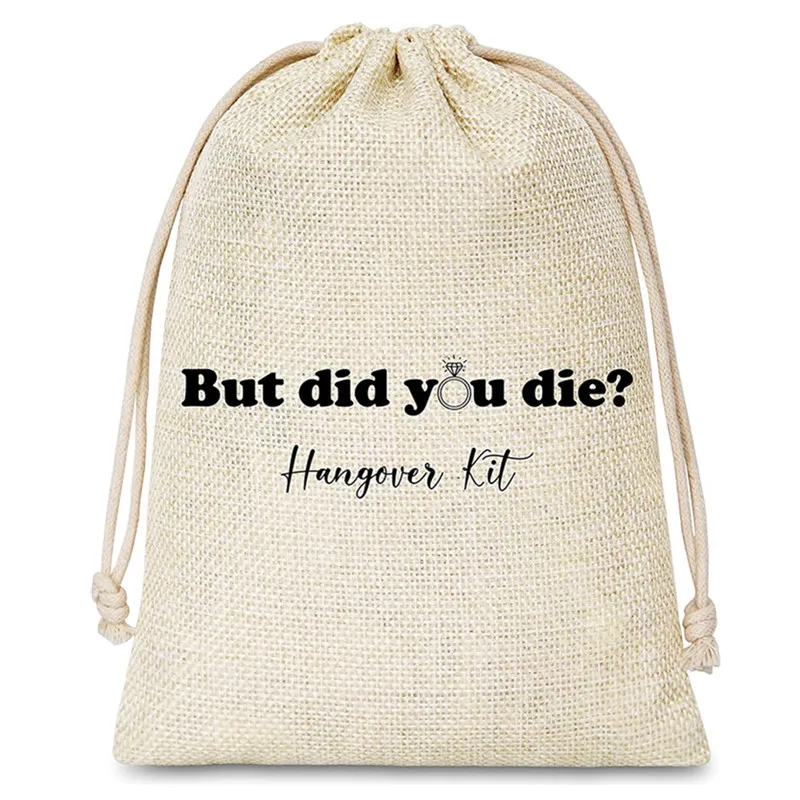 20 Pcs Hangover Kit Gift Bags - Survival Recovery Kit - But Did You Die Hangover Kit - Cotton Gift Bags With Drawstring - Weddin
20 Pcs Hangover Kit Gift Bags - Survival Recovery Kit - But Did You Die Hangover Kit - Cotton Gift Bags With Drawstring - Weddin