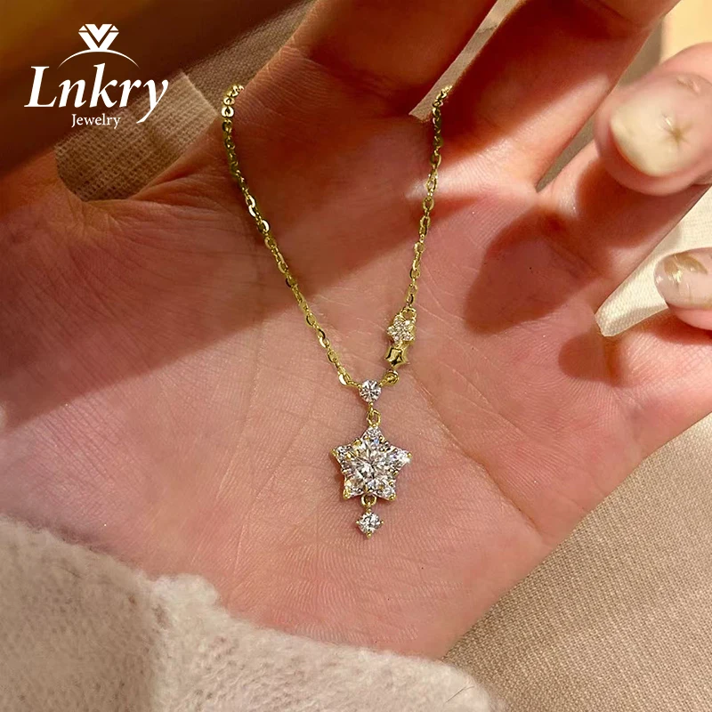 Lnkry Brilliant Certified 6.5mm Moissanite Diamond Necklaces For Women Light Luxury 14K Gold Filled Star Pendant Necklace Gift
Lnkry Brilliant Certified 6.5mm Moissanite Diamond Necklaces For Women Light Luxury 14K Gold Filled Star Pendant Necklace Gift